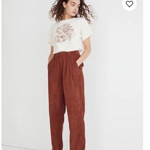 NWT Corduroy High-Rise Tapered Pants Dusty Redwood